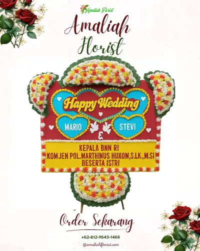 Karangan Papan Bunga Pernikahan di Rumpin